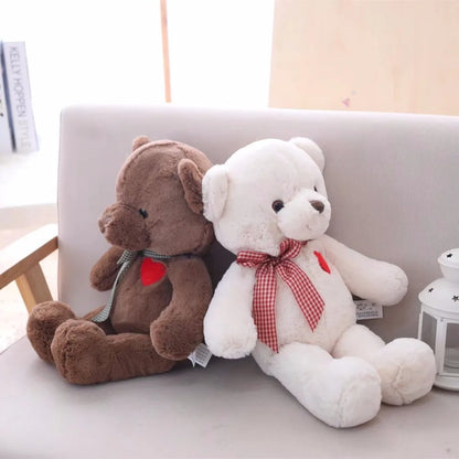 1pc 35/50cm Lovely Teddy Bear Plush Toys Stuffed Cute Bear with Heart Doll Girls Valentine's Gift Kids Baby Christmas Brinquedos