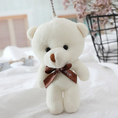 10Pcs/Lot Cute Mini teddy bear Plush toy doll pendant Soft Stuffed teddy Bear Keychain Birthday Xmas gifts Wedding decorations