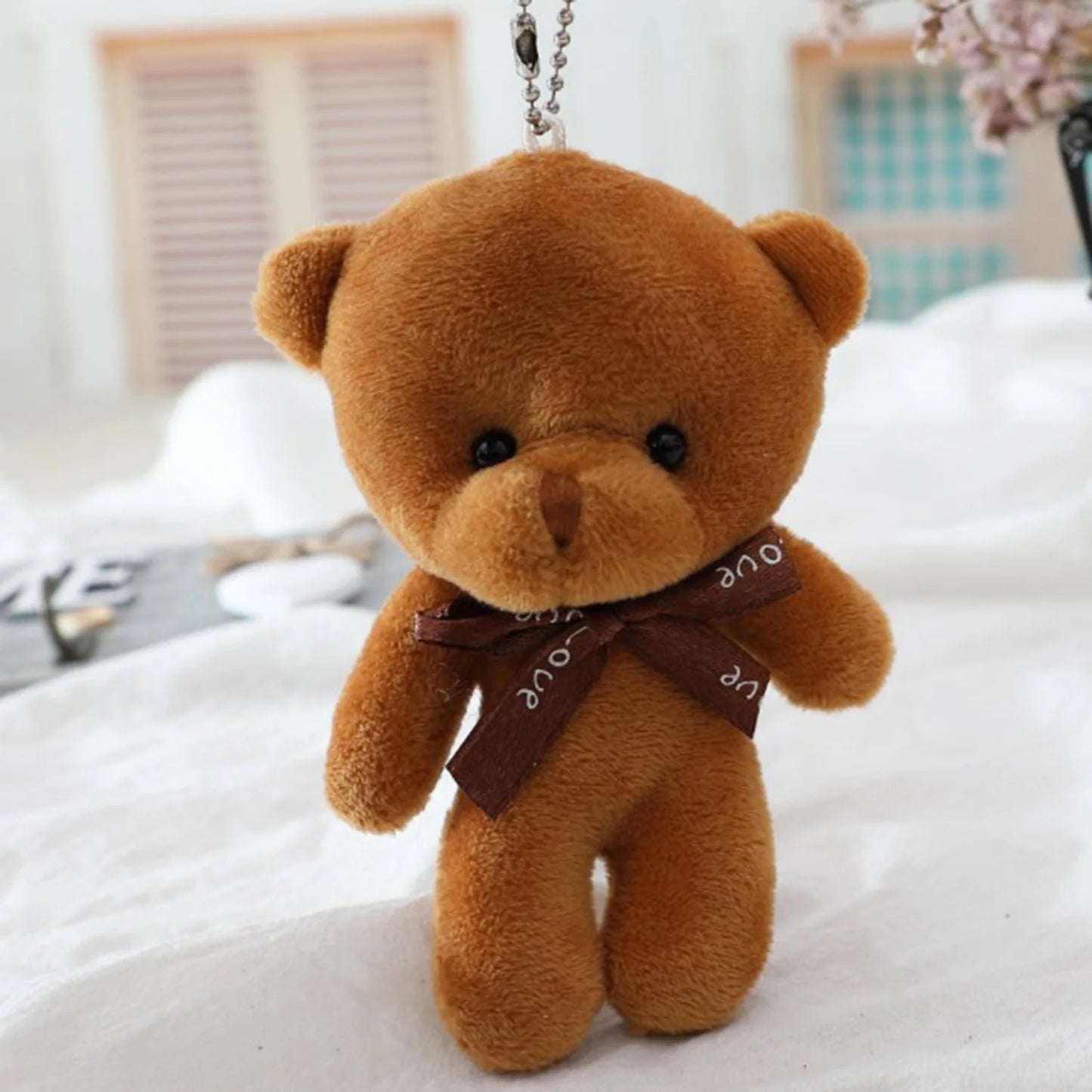 10Pcs/Lot Cute Mini teddy bear Plush toy doll pendant Soft Stuffed teddy Bear Keychain Birthday Xmas gifts Wedding decorations
