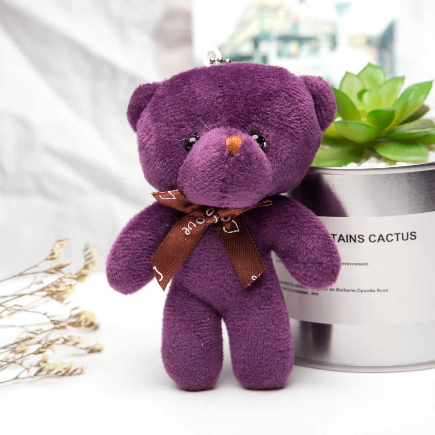 10Pcs/Lot Cute Mini teddy bear Plush toy doll pendant Soft Stuffed teddy Bear Keychain Birthday Xmas gifts Wedding decorations