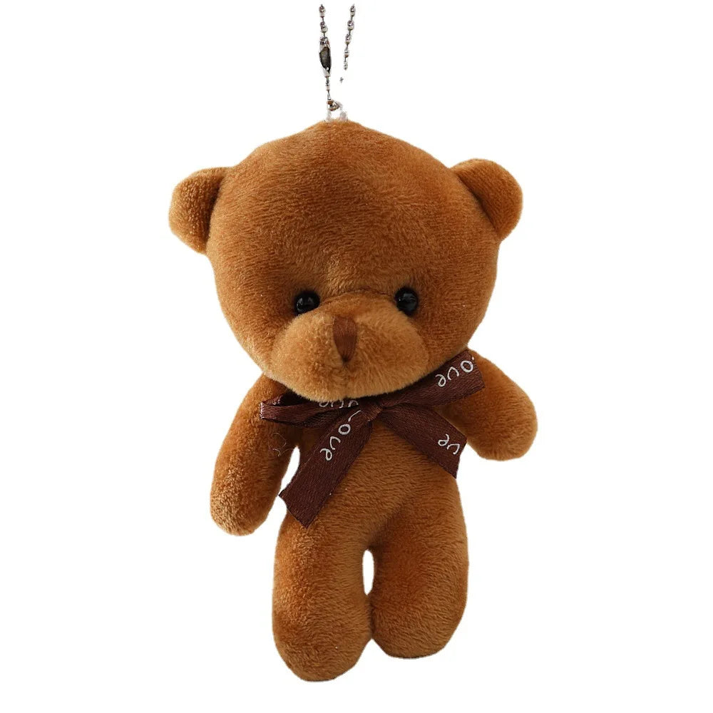 10Pcs/Lot Cute Mini teddy bear Plush toy doll pendant Soft Stuffed teddy Bear Keychain Birthday Xmas gifts Wedding decorations