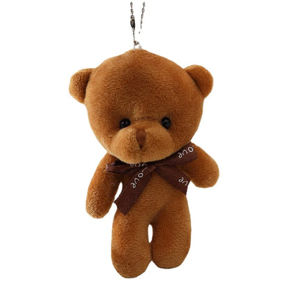 10Pcs/Lot Cute Mini teddy bear Plush toy doll pendant Soft Stuffed teddy Bear Keychain Birthday Xmas gifts Wedding decorations