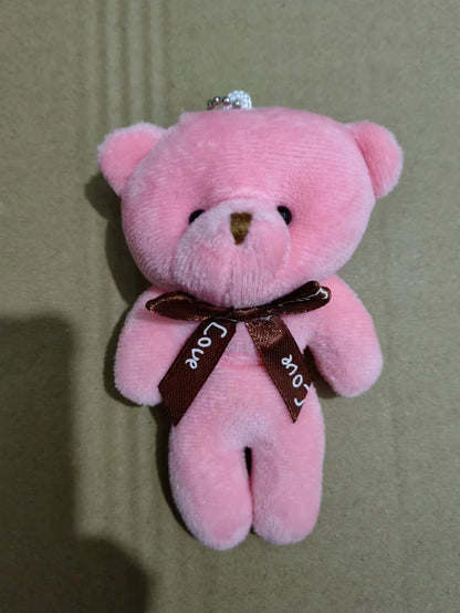 10Pcs/Lot Cute Mini teddy bear Plush toy doll pendant Soft Stuffed teddy Bear Keychain Birthday Xmas gifts Wedding decorations
