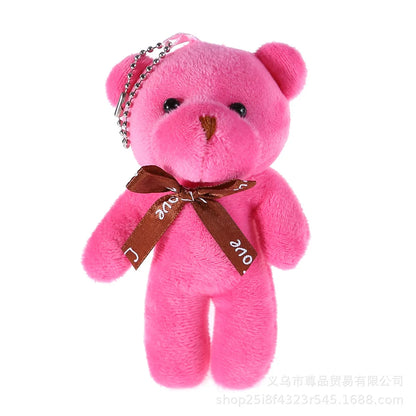 10Pcs/Lot Cute Mini teddy bear Plush toy doll pendant Soft Stuffed teddy Bear Keychain Birthday Xmas gifts Wedding decorations