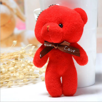 10Pcs/Lot Cute Mini teddy bear Plush toy doll pendant Soft Stuffed teddy Bear Keychain Birthday Xmas gifts Wedding decorations