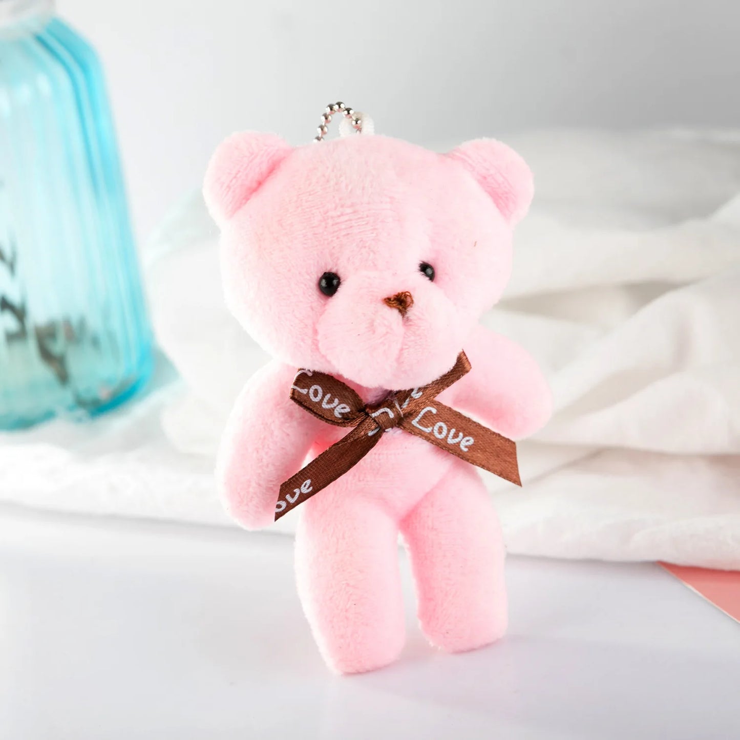 10Pcs/Lot Cute Mini teddy bear Plush toy doll pendant Soft Stuffed teddy Bear Keychain Birthday Xmas gifts Wedding decorations