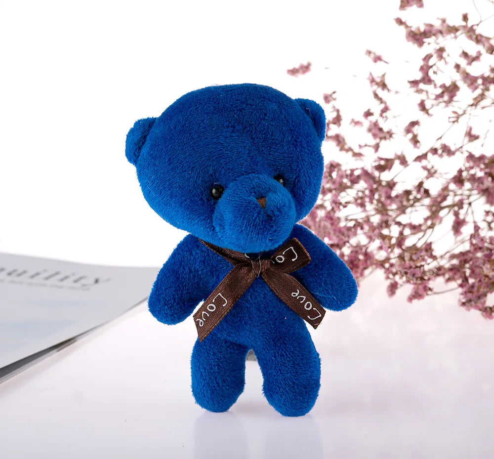 10Pcs/Lot Cute Mini teddy bear Plush toy doll pendant Soft Stuffed teddy Bear Keychain Birthday Xmas gifts Wedding decorations