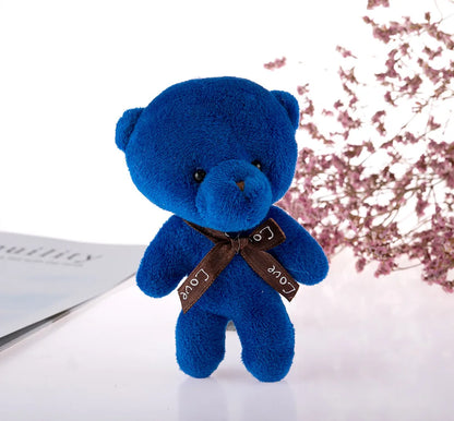 10Pcs/Lot Cute Mini teddy bear Plush toy doll pendant Soft Stuffed teddy Bear Keychain Birthday Xmas gifts Wedding decorations